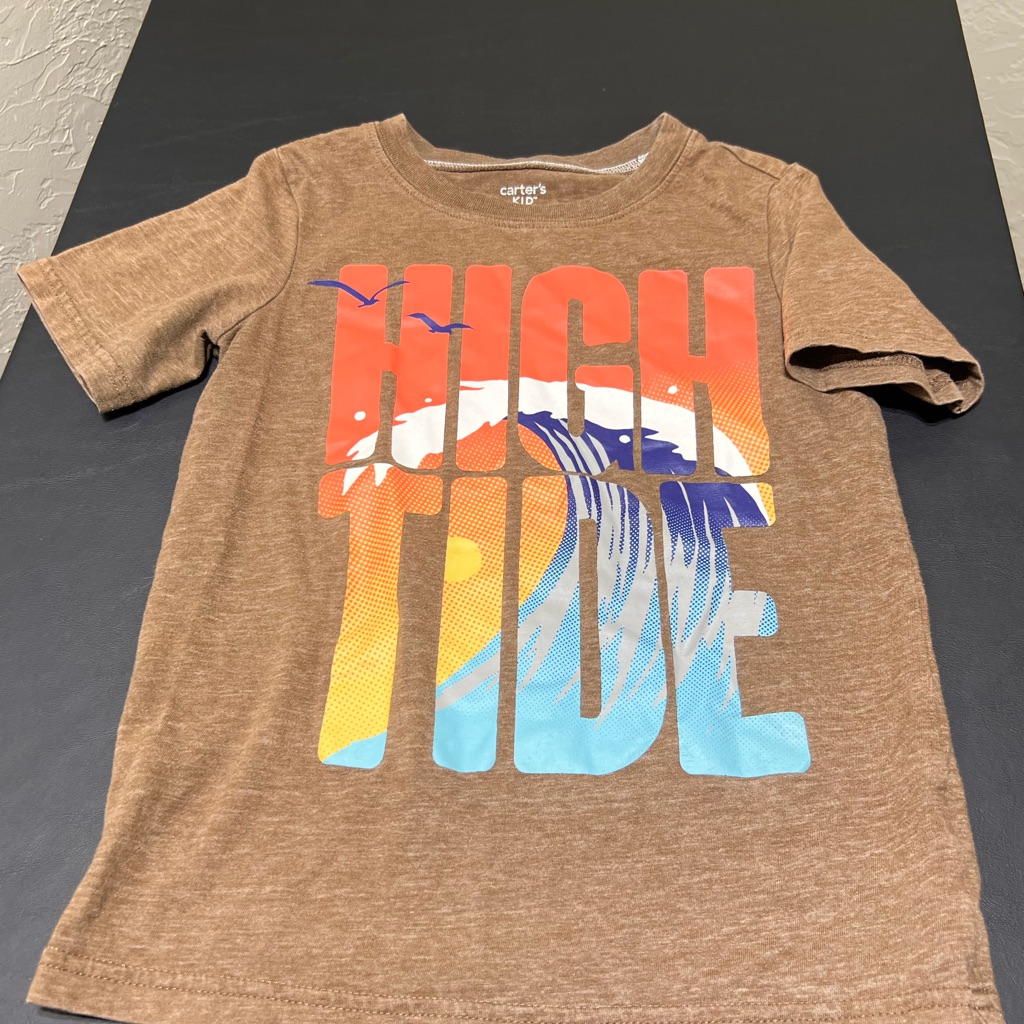 Carter's Kid Brown “High Tide” Graphic Short Sleeve T-Shirt Boys 6